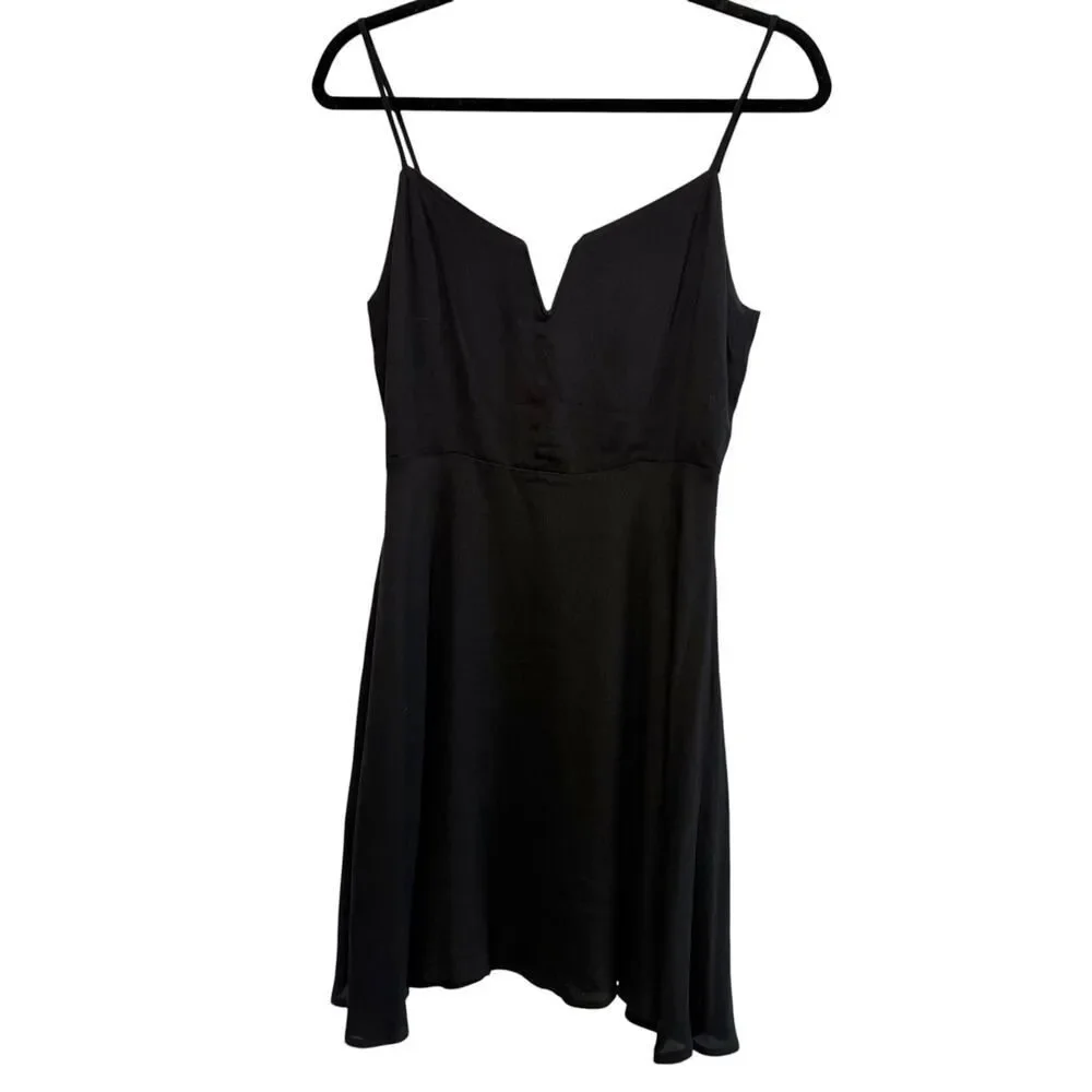Audrey 3+1 Dress Fit & Flare Mini Black Sleeveless Solid Womens S